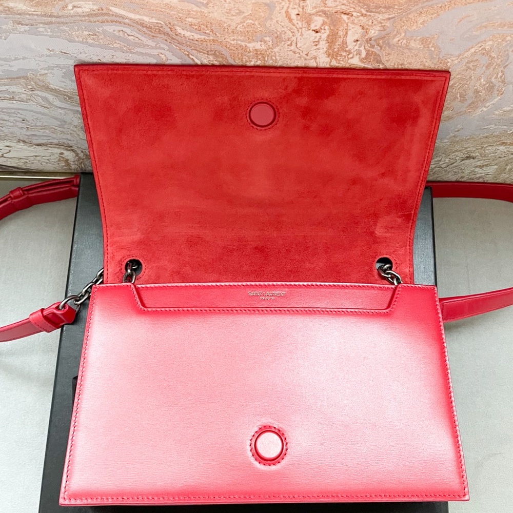 Saint Laurent Book Red Patent Leather Shoulder Bag - Picture 8 of 13